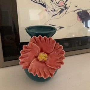 Anthropologie Floral Ceramic Vase